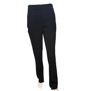 The Row Payson Pants Black size US 2 Inside Ankle Slits Long Straight Leg Slacks